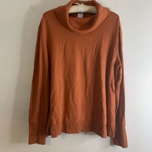 Amazon Essentials Sweater  Cowl Neck Orange Womens Sz XL Long Sleeve Turtleneck
